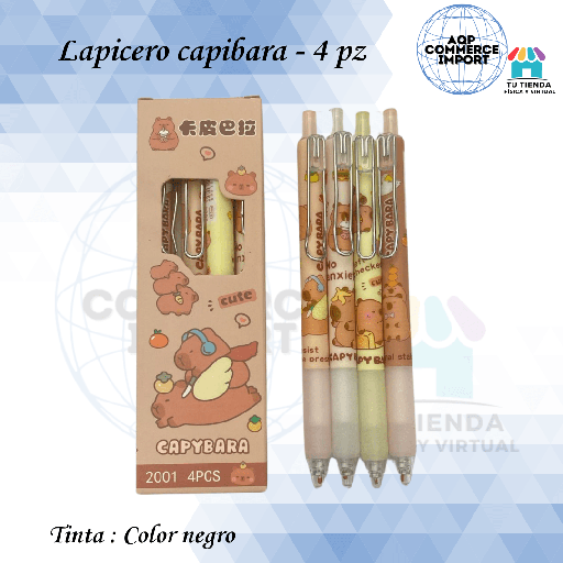 LAPICERO CAPIBARA 4 PZAS