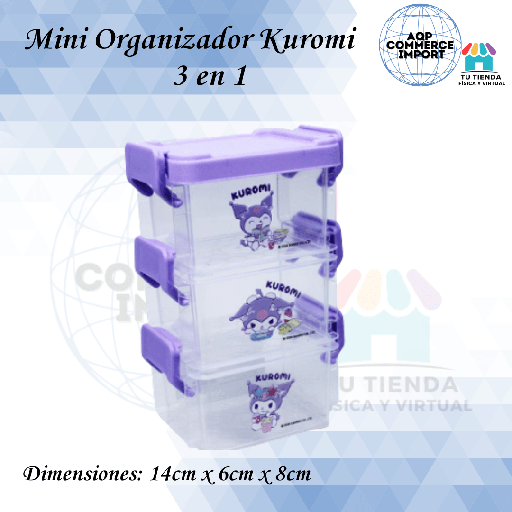 MINI ORGANIZADOR KUROMI 3 EN 1 