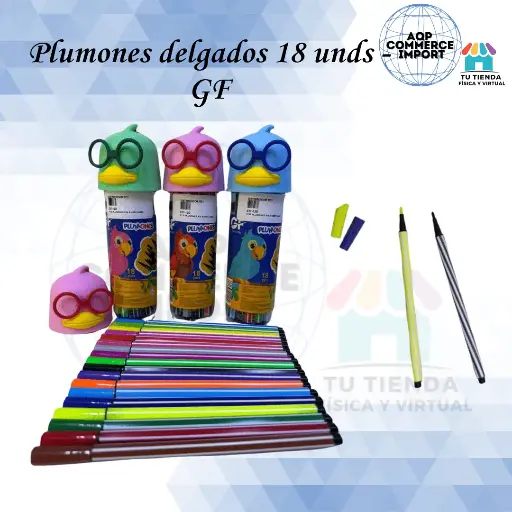 PLUMONES DELGADOS DE 18 UNDS -Gf