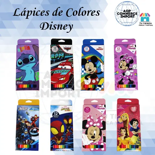 LÁPICES DE COLORES 12 UNDS - DISNEY