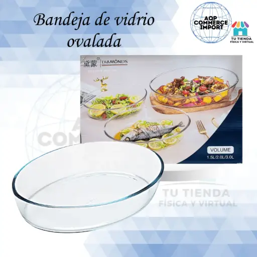 BANDEJA DE VIDRIO OVALADA