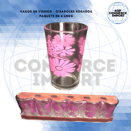 VASOS DE VIDRIO PAQUETE DE 6 UNDS 