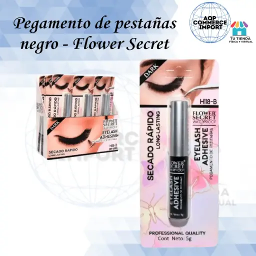 PEGAMENTO DE PESTAÑAS NEGRO - FLOWER SECRET