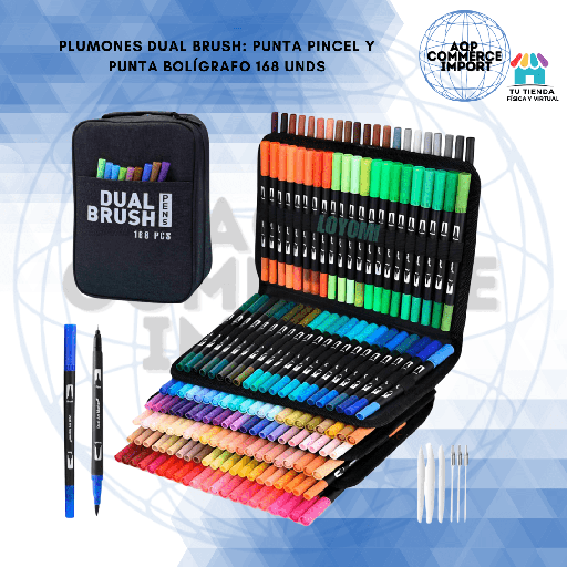 PLUMONES DUAL BRUSH DE 168 UNDS