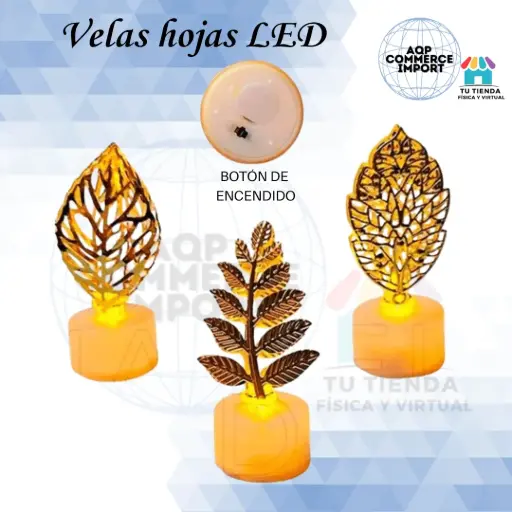 VELAS HOJAS LED