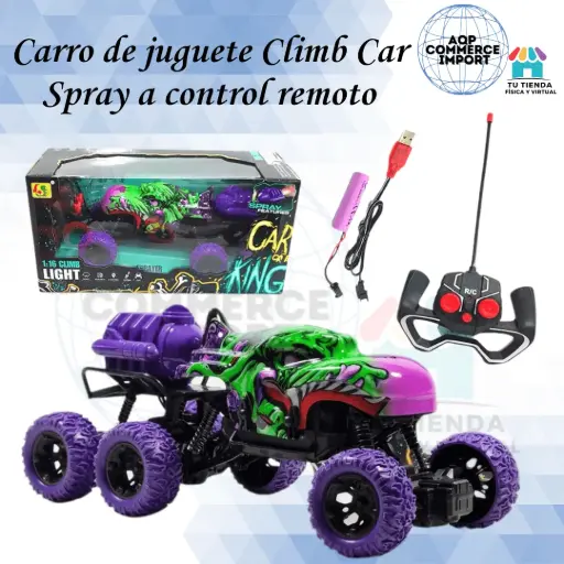 CARRO JUGUETE CLIMB CAR SPRAY A CONTROL REMOTO