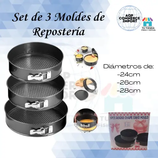 SET DE 3 MOLDES DE REPOSTERÍA