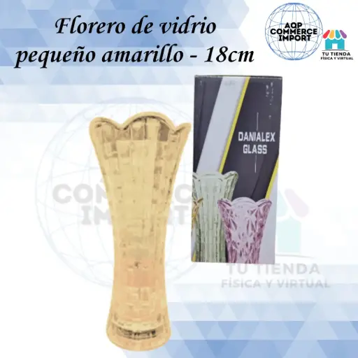 FLORERO DE VIDRIO PEQUEÑO AMARILLO - 18CM