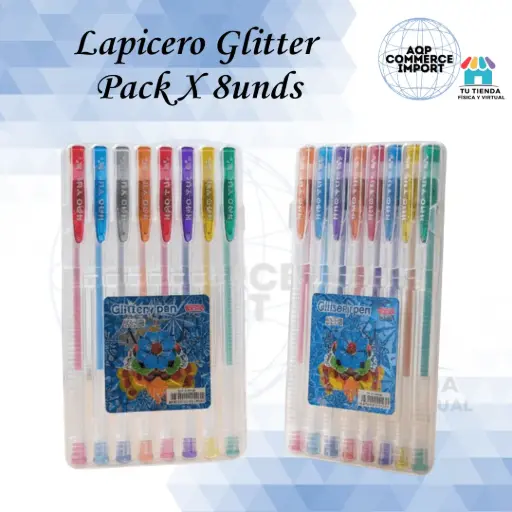 LAPICERO GLITTER PACK x 8UNDS