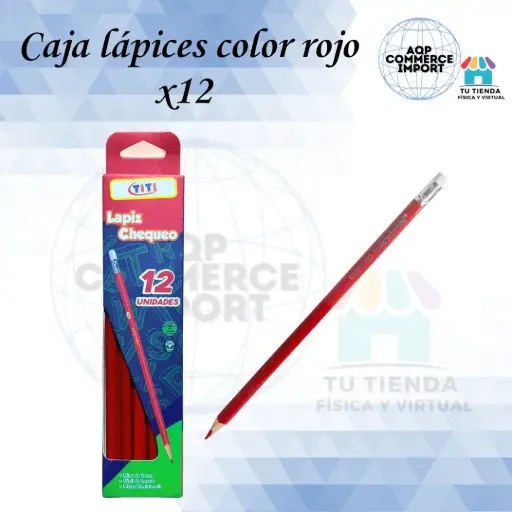CAJA LÁPICES COLOR ROJO