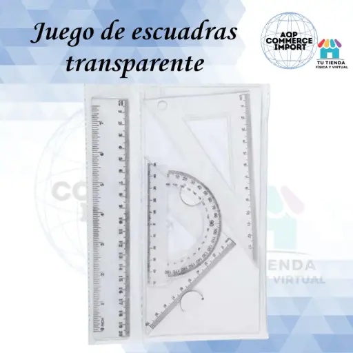 JUEGO DE ESCUADRAS TRANSPARENTE
