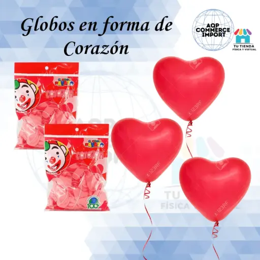 GLOBOS CORAZÓN x3
