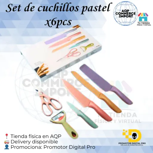 SET DE CUCHILLOS PASTEL 6PZS