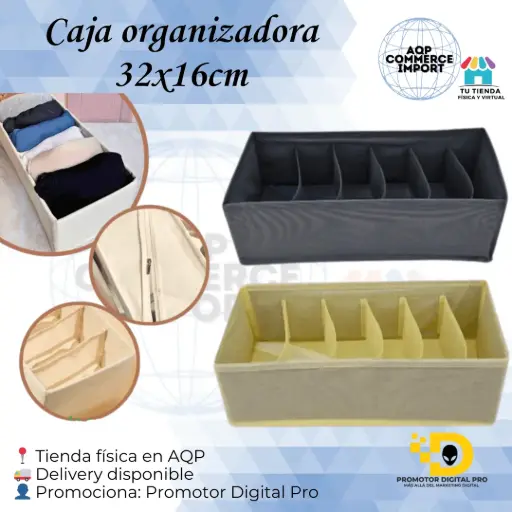 CAJA ORGANIZADORA 32x16CM (CREMA)