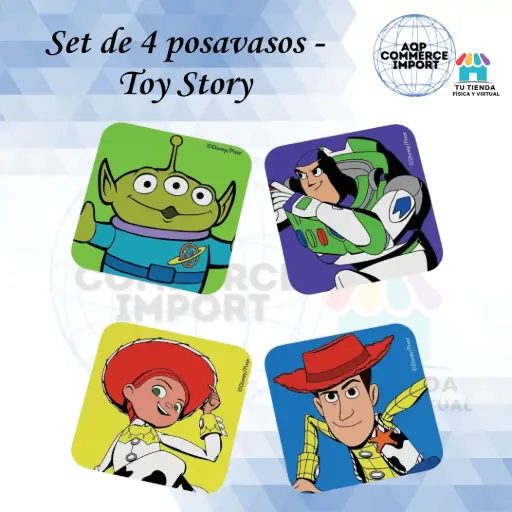 SET DE 4 POSAVASOS - TOY STORY