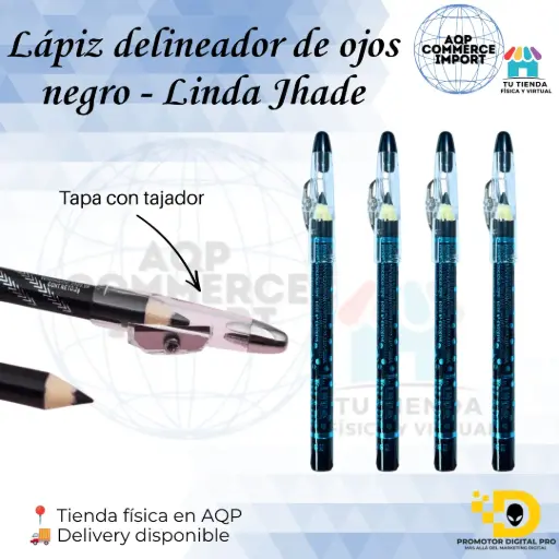LÁPIZ DELINEADOR DE OJOS NEGRO - LINDA JHADE