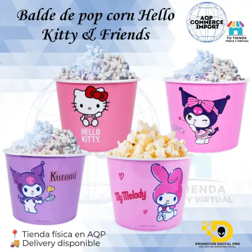BALDE DE POP CORN HELLO KITTY & FRIENDS
