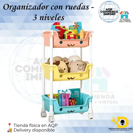 ORGANIZADOR CON RUEDAS - 3 NIVELES