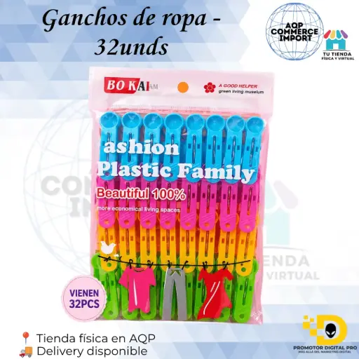 GANCHOS DE ROPA - 32 UNDS