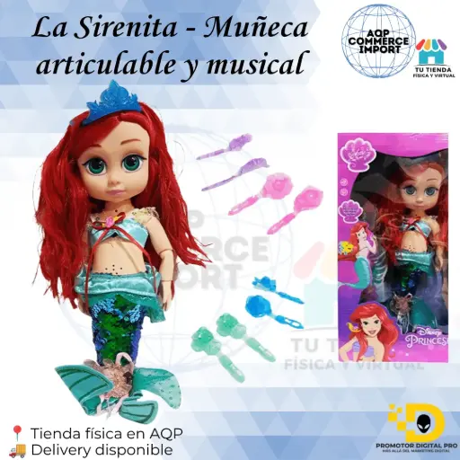 LA SIRENITA - MUÑECA ARTICULABLE Y MUSICAL