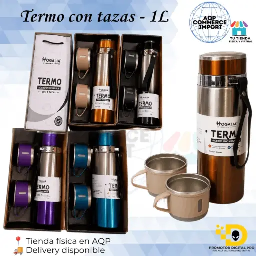 TERMO CON TAZAS 1L