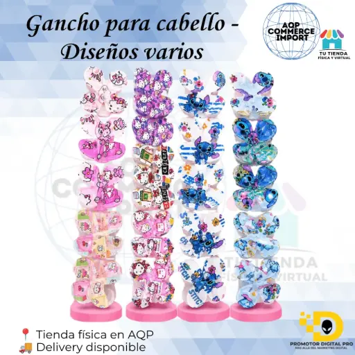 GANCHO PARA CABELLO - DISEÑOS VARIOS