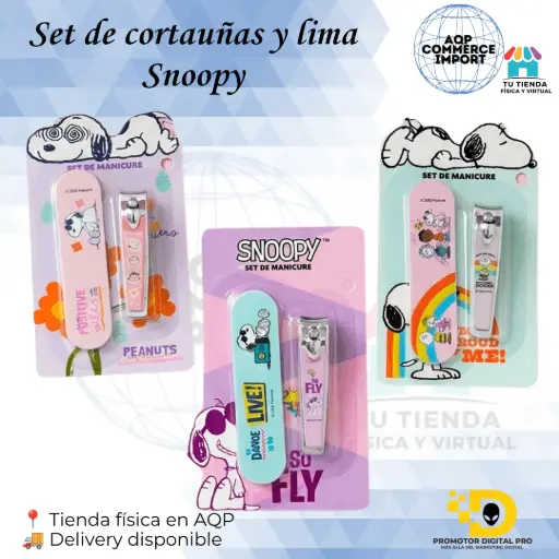 SET DE CORTAUÑAS Y LIMA SNOOPY