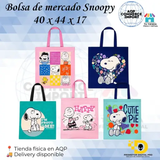 BOLSA DE MERCADO SNOOPY  40*44*17