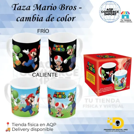 TAZA MARIO BROSS - CAMBIA DE COLOR 
