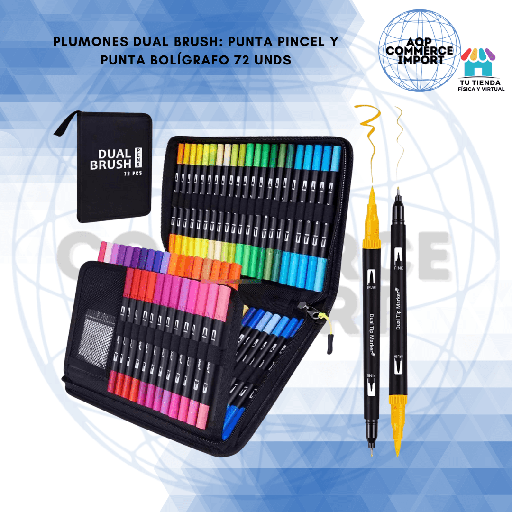 PLUMONES DUAL BRUSH DE 72 UNDS